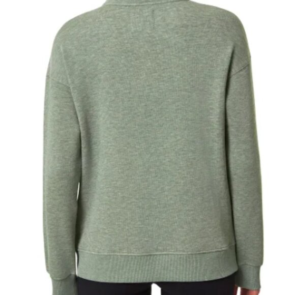 NWoT Mondetta Womens Full Zip Heathered Fleece Jacket Green Size S $60 10HL339 - Picture 2 of 3